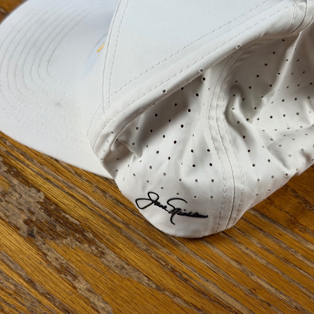 Jack Nicklaus x Stix Golf White Golden Bear Logo Performance Snapback Hat Mens - Picture 4 of 6